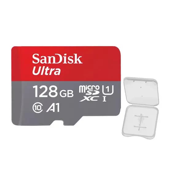 Cartão Memória Micro Sd Sandisk 128gb  Ultra 140Mbs +Case