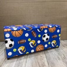 Puffe bau ESTAMPA BOLA Tamanho GRANDE  90 CM COMPRIMENTO Sapateira organizadores de casa