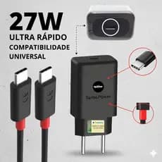 Carregador 27w original + Cabo usb Tipo C Turbo