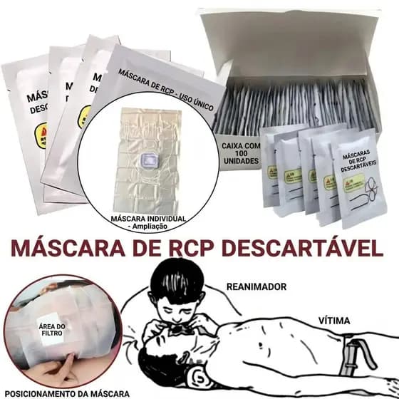 Mascara Plastica Ressucitação CardioPulmonar