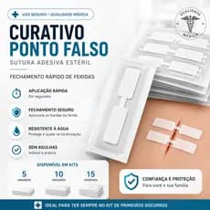 Curativo Ponto Falso Estéril Fechamento De Feridas Sutura Adesiva Sem Pontos