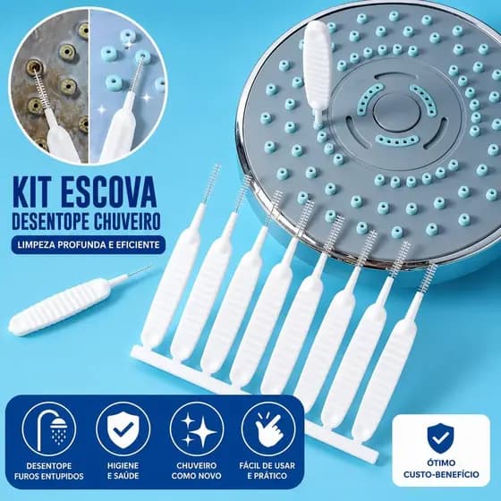 Kit Escova Desentope Chuveiro Mini Limpador Celular Multifuncional