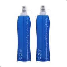Kit 2 Garrafa Água Corrida Academia Soft Flask Silicone Dobrável 250 500 Ml Fit Com Válvula Antivazamento