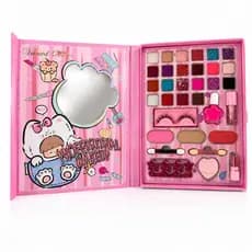 Kit Maleta Maquiagem Infantil com Sombra Batom Gloss Cilios