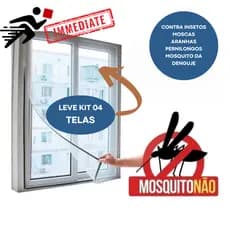 Kit 04 Tela Mosqueteira com Velcro para Proteger de Isentos tamanho 1,50x1,80