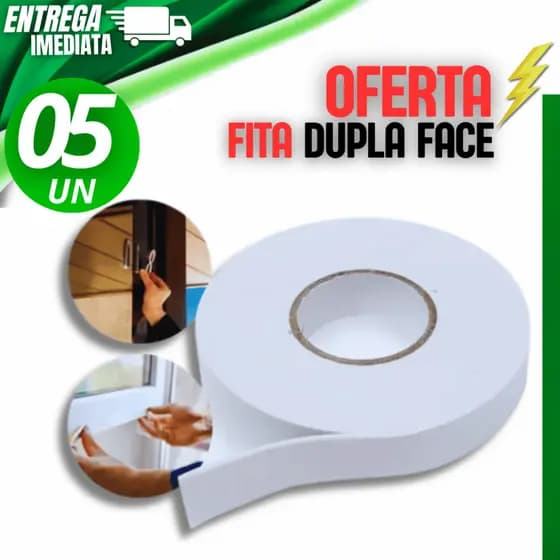 KIT 08 Unidade Fita Adesiva Dupla Face Com Fixação Segura 4mx1.7cmx1.5mm Multiuso Variáveis
