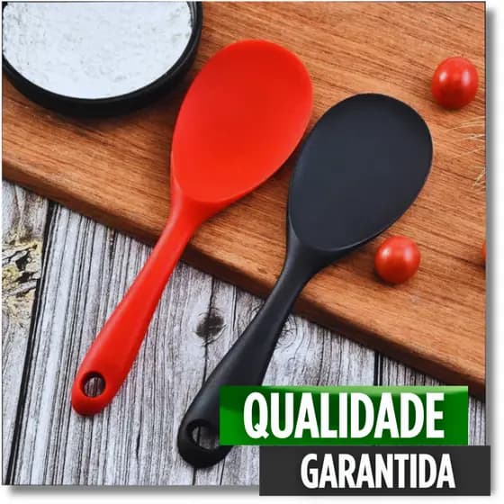 Colher de Servir Silicone Arroz Utensílio Antiaderente Multiuso Preparar Não Risca Panela