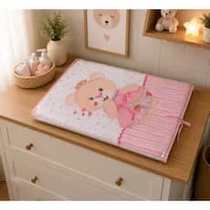 Trocador de Cômoda Para Bebe Fraldas e Berço Menino Menina com Capa Plástica Sublimado Light