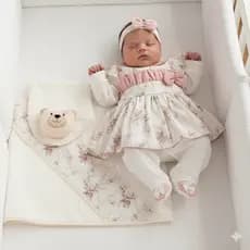 Saída de Maternidade Bebê Menina Roupas Para Bebê Charlote Kit 05 Peças