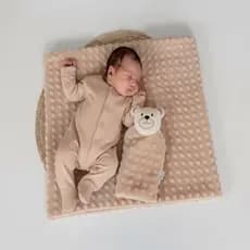 Manta Cobertor de Bebê c/ Naninha Para Menina Menino Infantil Mantinha Premium 02 Peças