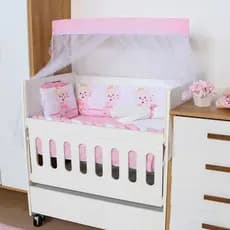Kit Mini Berço Menina Menino com Trança Sublimado Light 10 Peças