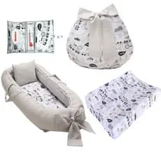 Kit Ninho Redutor Bebê Amamentação Trocador de Cômoda Impermeável Porta Fraldas Lenço Umedecido e Pomada Portátil