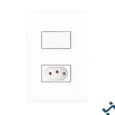 Kit com 40 Conjuntos 4x2 com 1 Interruptor Simples e 1 Tomada 2P+T 20 A 250 V Tramontina Liz Branco