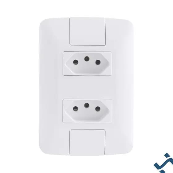 Kit com 12 Conjuntos 4x2 com 2 Tomadas 2P+T 10 A 250 V Tramontina Aria Branco