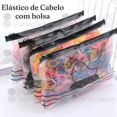 Elásticos de Cabelo Com Bolsa Contendo aproximadamente 500 Ligas de Silicone