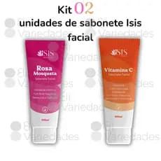 Kit 2 Sabonetes Líquidos Faciais Isis Make Up 100ml Vitamina C e Rosa Mosqueta