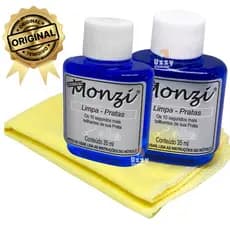 kit 2 limpa prata de 35ml + 1 flanela de magica para polimento não solta fiapo e aumenta brilho