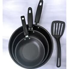 Kit de 3 Frigideira Antiaderente Teflon+ Espátula 14cm + 18cm + 22 cm