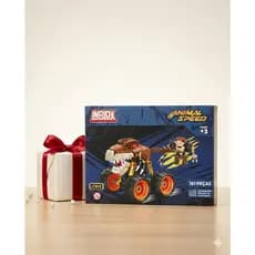 1 Unidade Bloco de Montar INBOX Animal Speed Dinossauro Carrinho 2 em 1, 161 Peças Infantil +3
