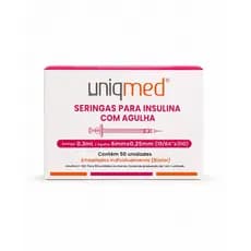 Seringa Insulina 0,3ml Agulha 6mm 31G Uniqmed C/20 Unidades Estéril