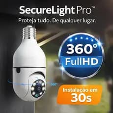 1 UNIDADE- Câmera Lâmpada de Segurança IP Wi-Fi 360°Colorida , Áudio e Visão Noturna  FullHD Bivolt
