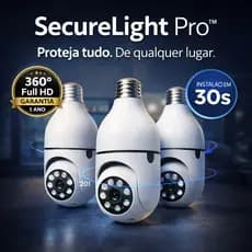 KIT 3 UNIDADES- Câmeras Lâmpadas de Segurança  IP Wi-Fi 360°FullHD Visão Noturna Colorida , Áudio , Bivot