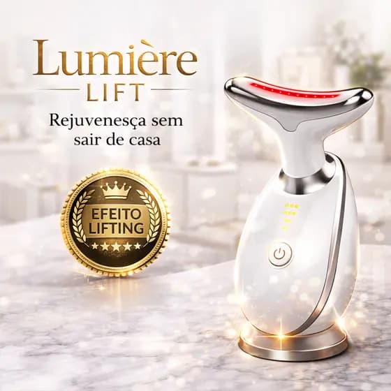 Lumière Lift Pro: Massageador LED Facial Anti-Idade para Reduzir Rugas e Papada em Casa