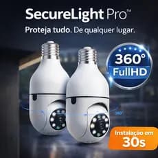 2 UNIDADE - Câmera Lâmpada de Segurança  IP Wi-Fi 360°Colorida , Áudio e Visão Noturna FullHD Bivolt