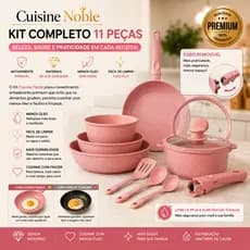 Rosa - Conjunto de Panelas de Cerâmica com um Cabo Removível Premium - 11 Peças
