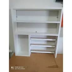 Prateleira Porta Tempero Ou Condimentos Com 3 Suportes P/ Papel Toalha Papel Alumínio Papel Filme