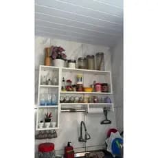 Kit Nichos Para Cozinha Organizador Grande Para Mantimentos e Condimentos Com Porta Papel Toalhal
