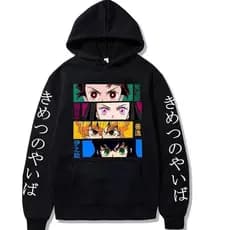 Blusa Moletom Anime Demon Slayer Kimetsu No Yaiba Harajuku Homme Canguru