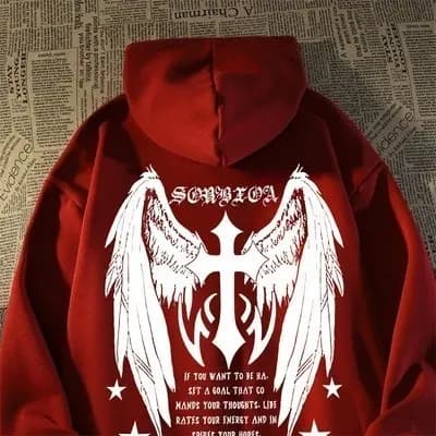 Blusa de Frio Moletom Casaco de Frio Cruz Anjo Frente E Costa