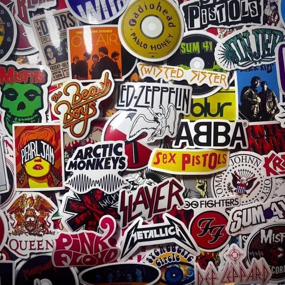 Stickers Rock Classico Adesivos Personalizados Musicas Flashbacks Criativos