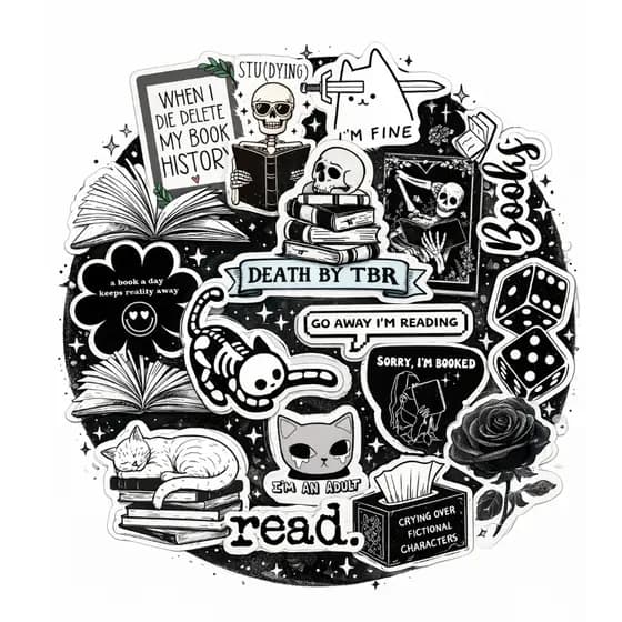 Adesivos Preto e Branco Variados Kindle Stickers Emo para Garrafas Notebooks adesivos em vinil