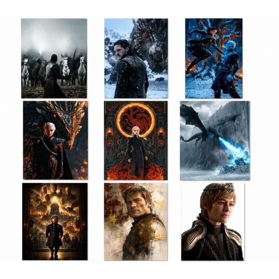 KIT 9 Photocards + 1 Adesivo House of the Drangon Game of Thrones Fotos personalizadas