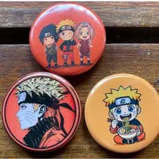 KIT 3 Bottons Personalizados Naruto para Mochilas Bolsas Broches Criativos