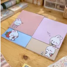 Bloco de Notas Kawaii coelhinhos fofos Anotações Personalizados