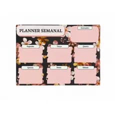 Planner Semanal Magnético Floral A4 | Quadro Organizador de Tarefas Estudos Casa Escritório