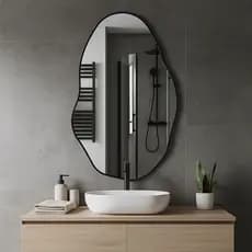 Espelho Decorativo Organico Grande Pedra 50X80cm Para Sala Quarto Banheiro Hall