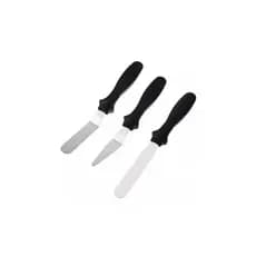 Conjunto de Espátulas Inox Com 3 Peças Preta Vivian Festas