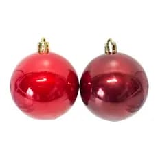 Kit Bola de Natal Decorativa Vermelha Lisa 6cm 30Unid. Rio Master
