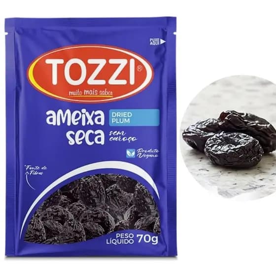 Ameixa Seca S/ Caroço Frutas Secas Tozzi 70g