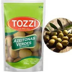 Azeitonas Verde Inteiras C/ Caroço Em Conserva Tozzi 120g