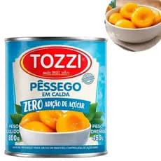 Pêssegos Em Calda C/ Zero Adição de Açúcar Pasteurizado Diet 450g Tozzi