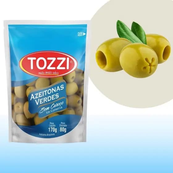 Azeitonas Verdes S/ Caroço Azeitona Drenada 80g Tozzi