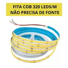 Fita COB – 10m, 8mm, Ligação Direta 110V/220V | Não precisa de Fonte | Para Perfil Led, Sanca