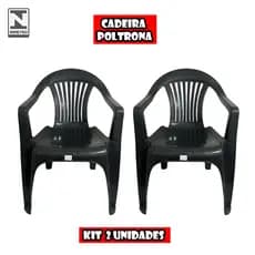 Cadeira Poltrona Super Resistente 154KG INMETRO - Festas,Bares,Adegas, Cozinhas  - KIT 2 CADEIRAS
