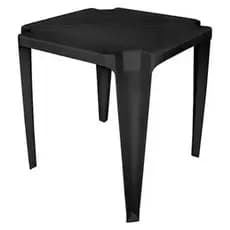 Mesa de Plástico Quadrada Reforçada Desmontavel/Empilhavel Preta 70x70 Cm Bar Jardim Quintal Cozinha