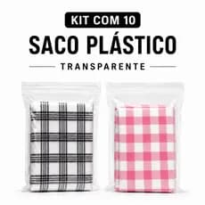 Saco Zip Lock Hermético Abre e Fecha Kit com 10 Plástico Trasnparente M 35x45 - Promoção !